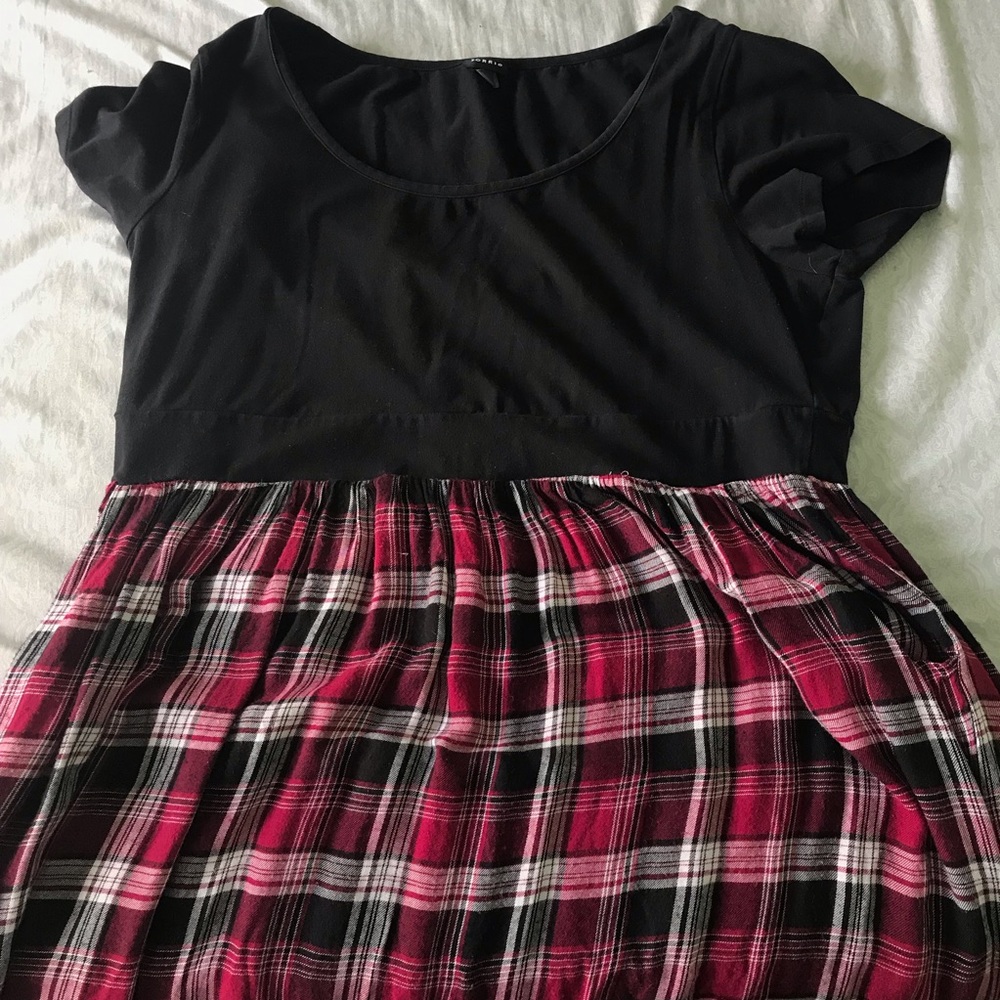 PLUS SIZE Punk Skater Dress - Red Plaid